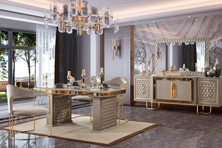 Lounge Gold Yemek Odası Takımı