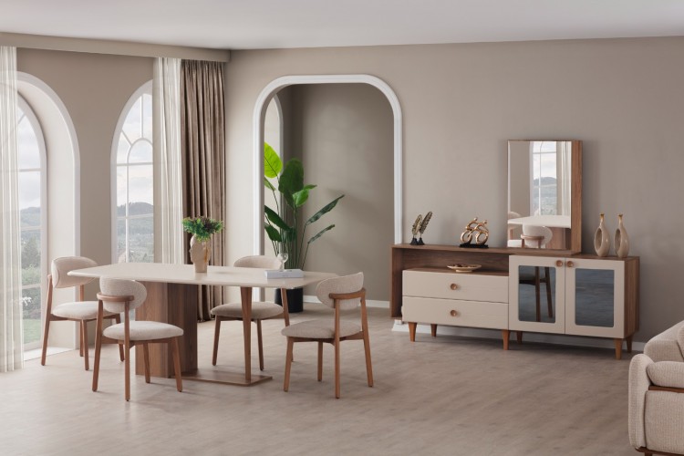 Jett Walnut Yemek Odası Takımı